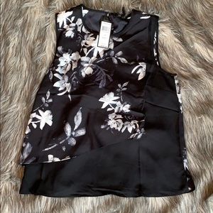 2/$15 Black floral BCBG blouse